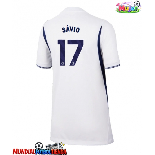 Camiseta Tottenham Hotspur Savio #17 Primera Equipación Replica 2026-27 para mujer mangas cortas
